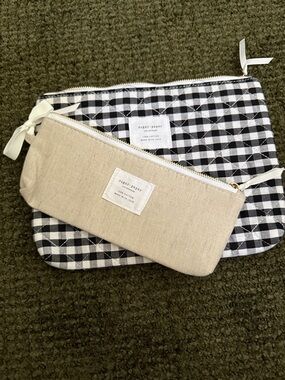 Beige Canvas Pouch Set - Neutral Makeup & Accessory Bags